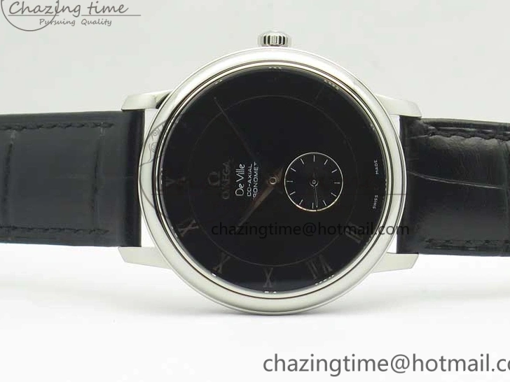 0413 De Ville Prestige Small Second TWF 1:1 Best Edition Black Dial on Black Leather Strap MIYOTA Resilient 8037